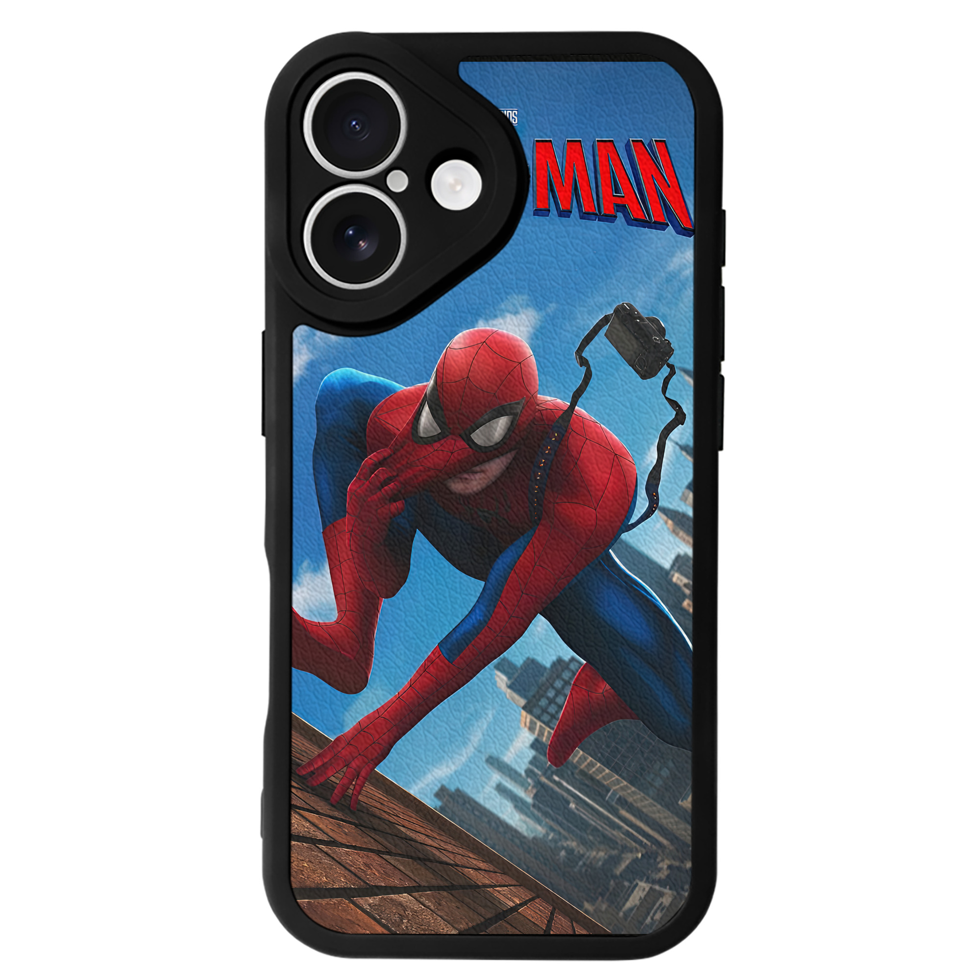 Spider Man スパイダーマン 【iPhone 16シリーズ対応】シリコンスマホケース（レザー調） 材質：シリコン